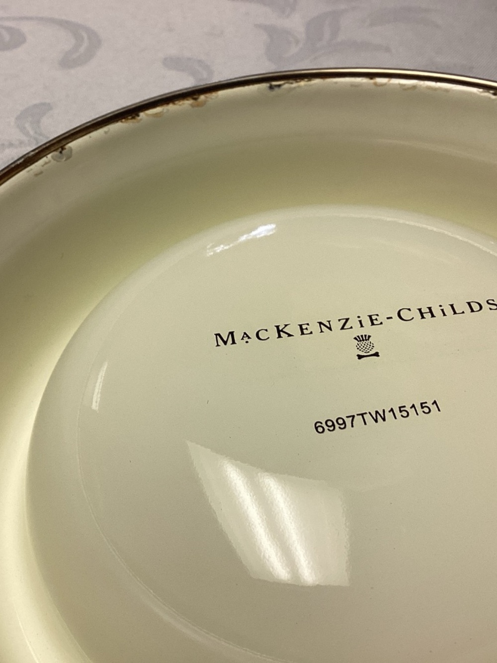 MACKENZIE CHILDS Pet Bowl Cat Dog Bowl for Food Water Courtly Check - Picture 6 of 9